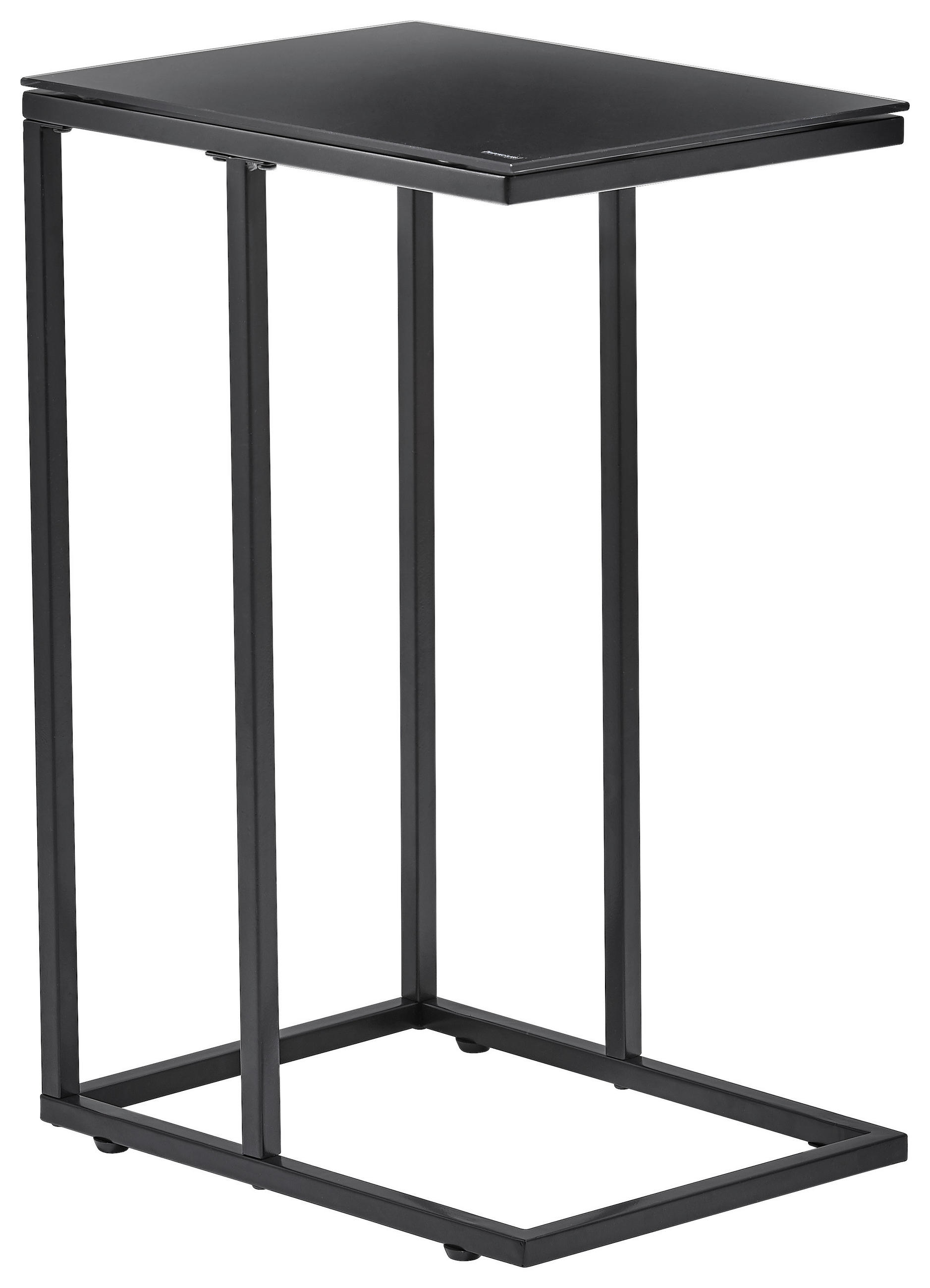 BEISTELLTISCH 40/30/60 cm Schwarz rechteckig  - Schwarz, Design, Glas/Metall (40/30/60cm) - Carryhome
