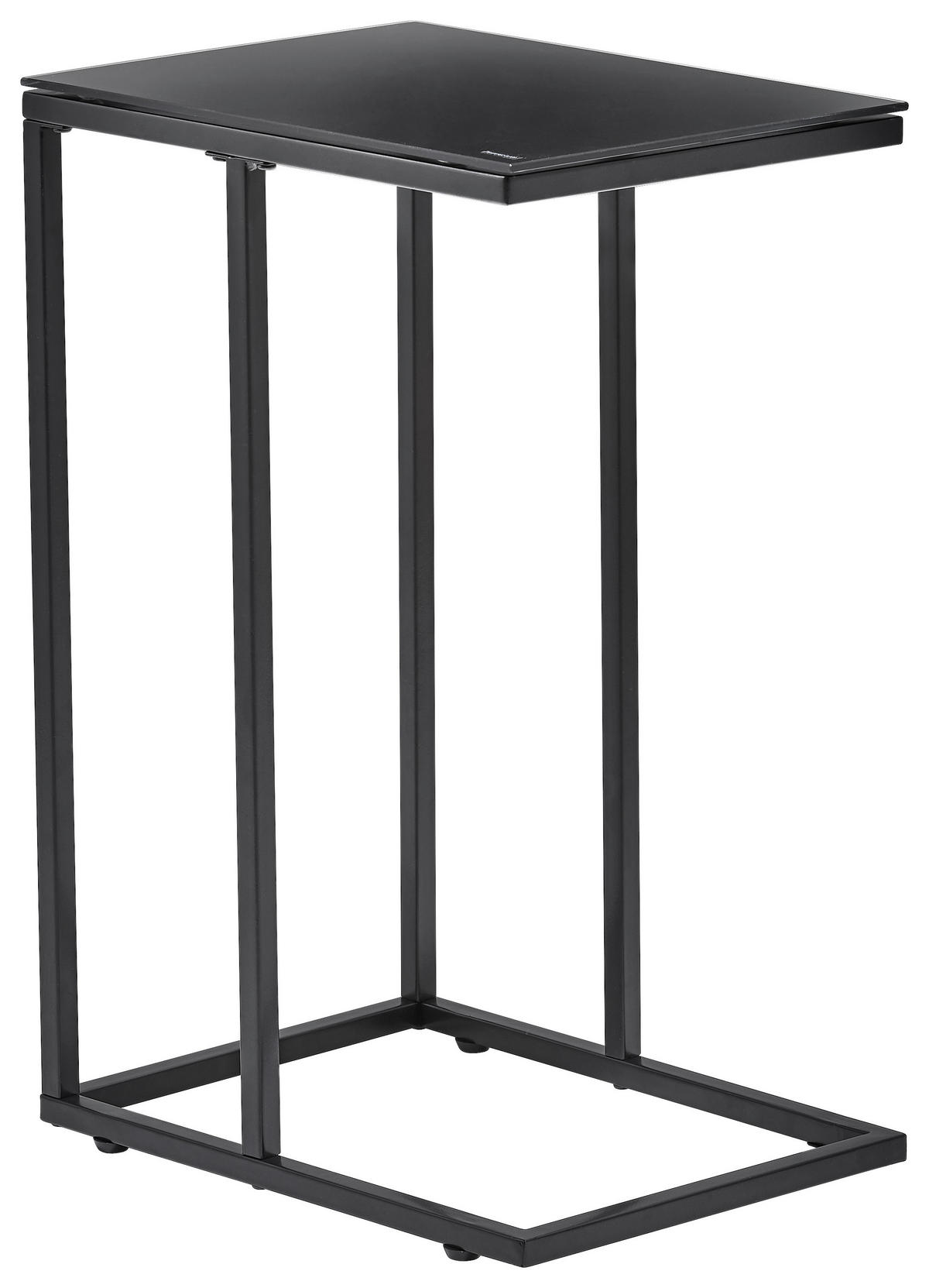 BEISTELLTISCH 40/30/60 cm Schwarz rechteckig  - Schwarz, Design, Glas/Metall (40/30/60cm) - Carryhome