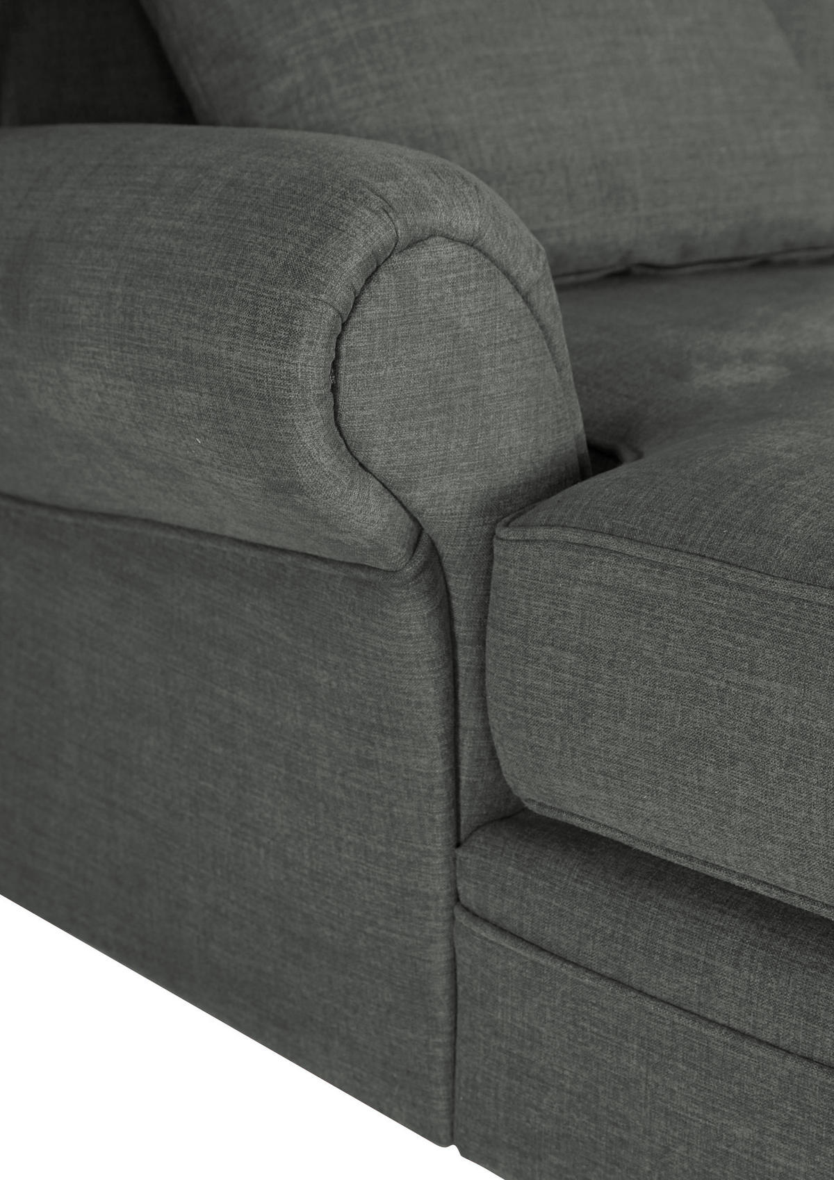 XXL-FÅTÖLJ i textil, trä mörkgrön, mörkgrå  - mörkgrå/mörkbrun, Klassisk, trä/textil (125/102/125cm) - Livetastic