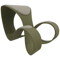 HOCKER Flachgewebe Grün, Beige  - Beige/Grün, MODERN, Kunststoff/Textil (56/52/83cm)