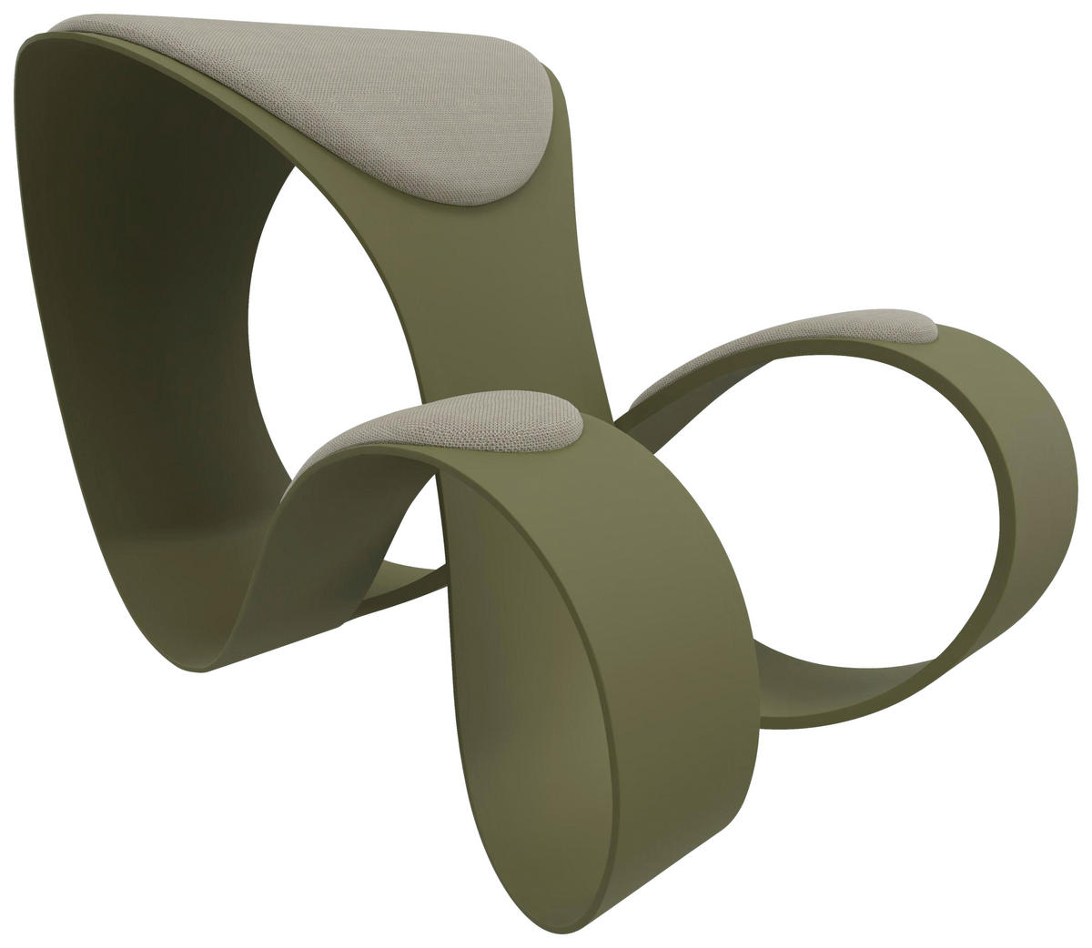 HOCKER Flachgewebe Grün, Beige  - Beige/Grün, MODERN, Kunststoff/Textil (56/52/83cm)