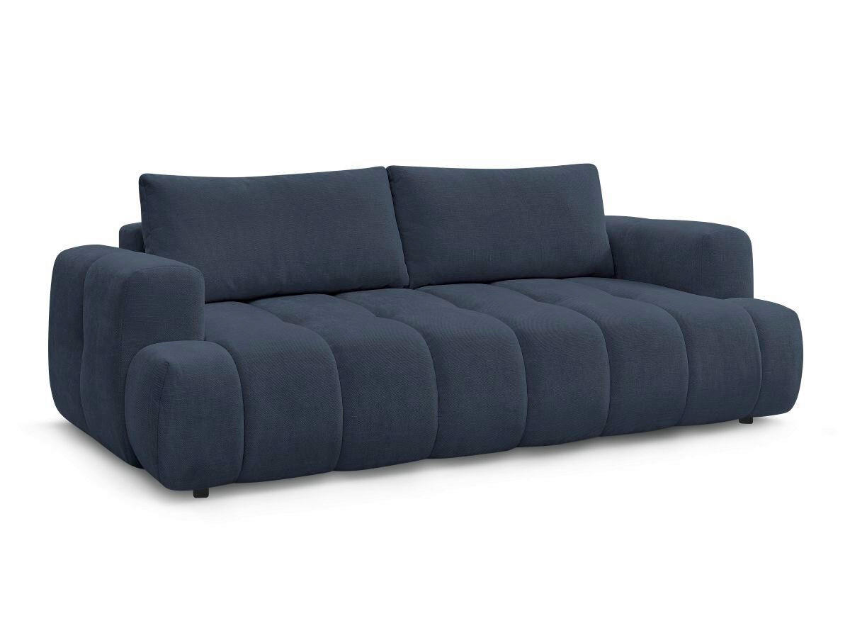 SCHLAFSOFA FUJI Leinenoptik Dunkelblau  inkl.  - Schwarz/Dunkelblau, MODERN, Kunststoff/Textil (251/113/88cm)