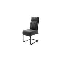 SCHWINGSTUHL  in Eisen Mikrofaser  - Dunkelgrau/Schwarz, MODERN, Textil/Metall (45/101/65cm) - Livetastic