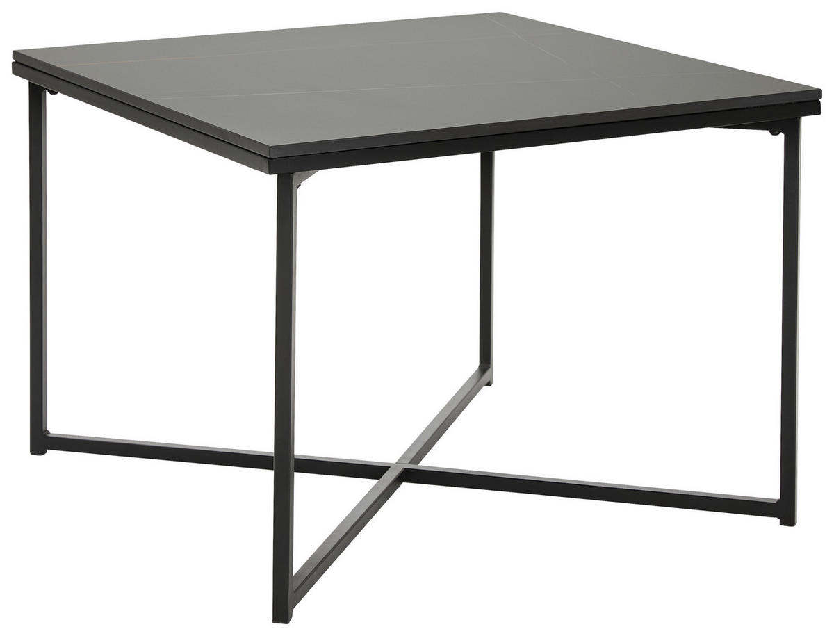 COUCHTISCH 60/43/60 cm quadratisch Schwarz  - Schwarz, Design, Keramik/Metall (60/43/60cm) - Livetastic