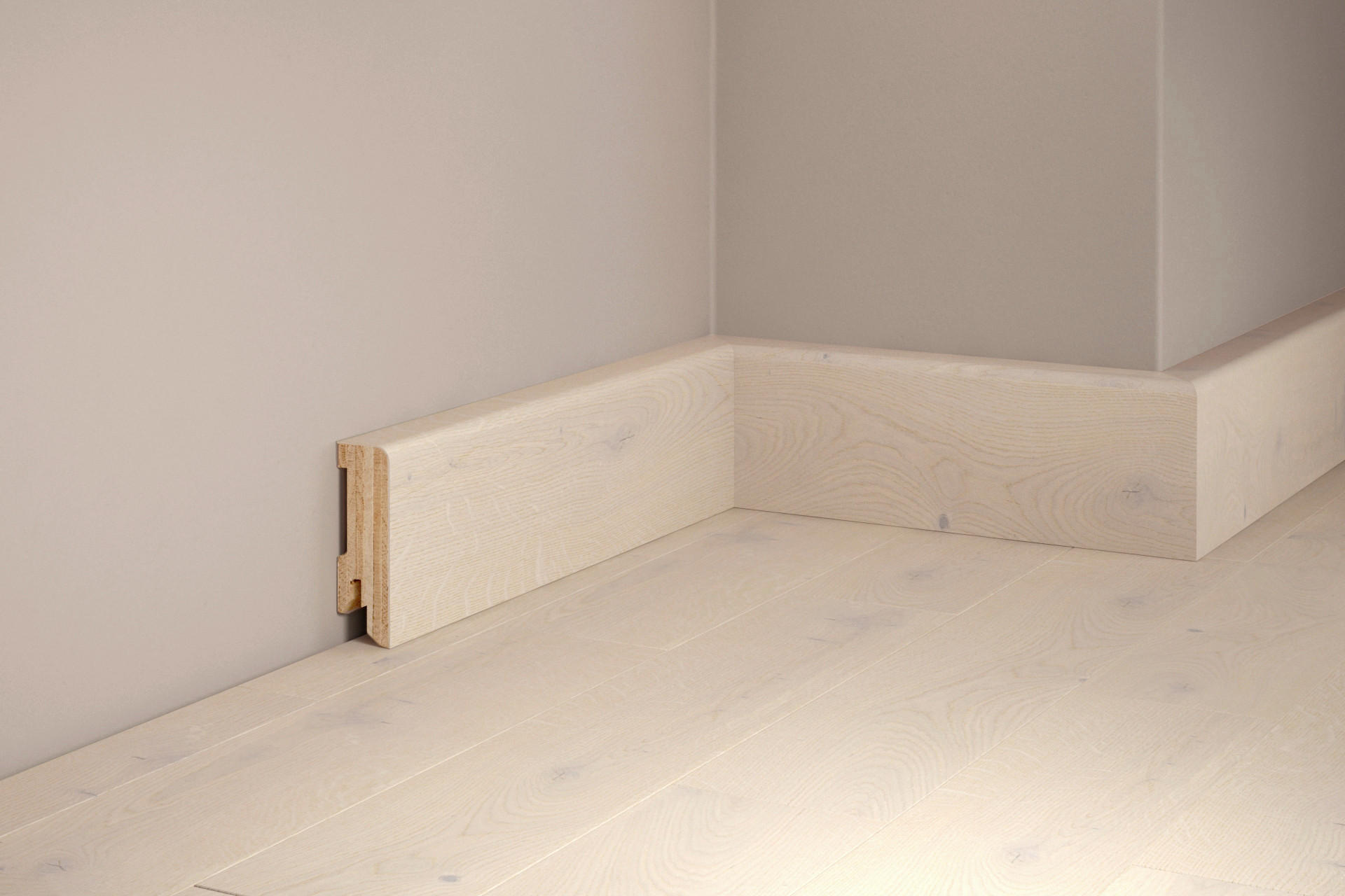 SOCKELLEISTE, Eiche Edelweiss  - Basics, Holz (220/5/1,7cm) - Tilo
