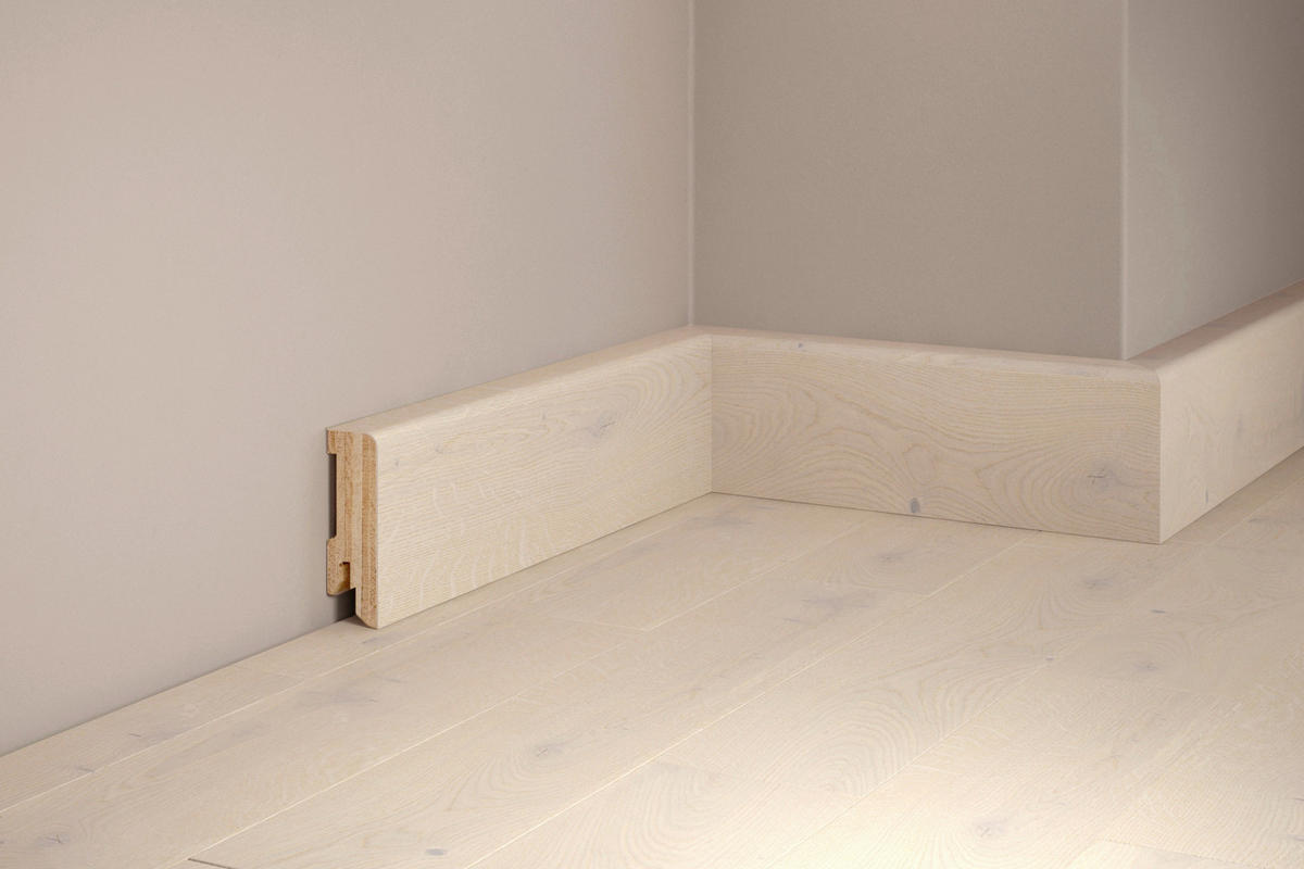 SOCKELLEISTE, Eiche Edelweiss  - Basics, Holz (220/5/1,7cm) - Tilo
