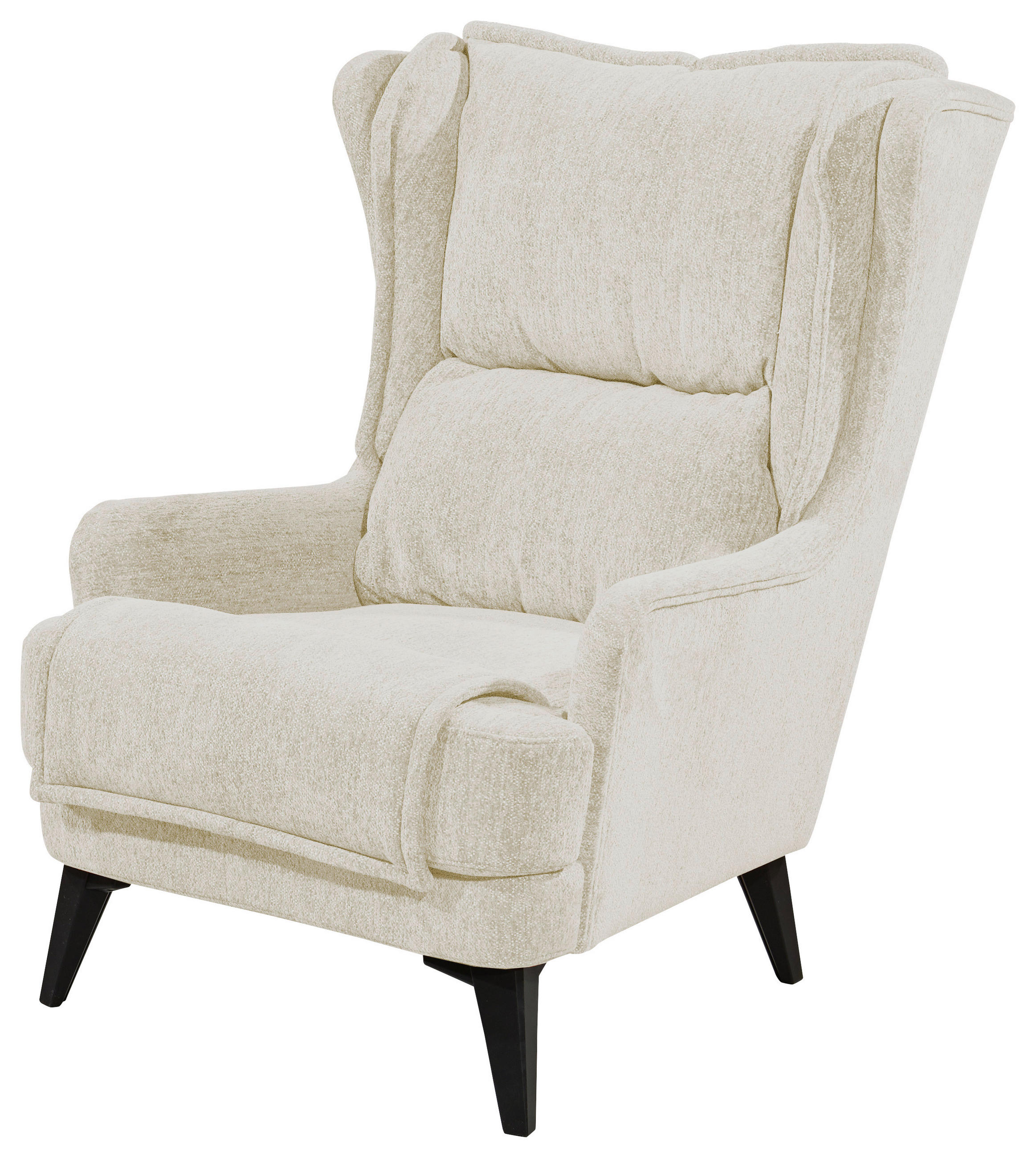 NASLONJAČ tekstil, drvni materijal  krem   - crna/krem, Moderno, drvni materijal/tekstil (86/104/109cm) - MID.YOU