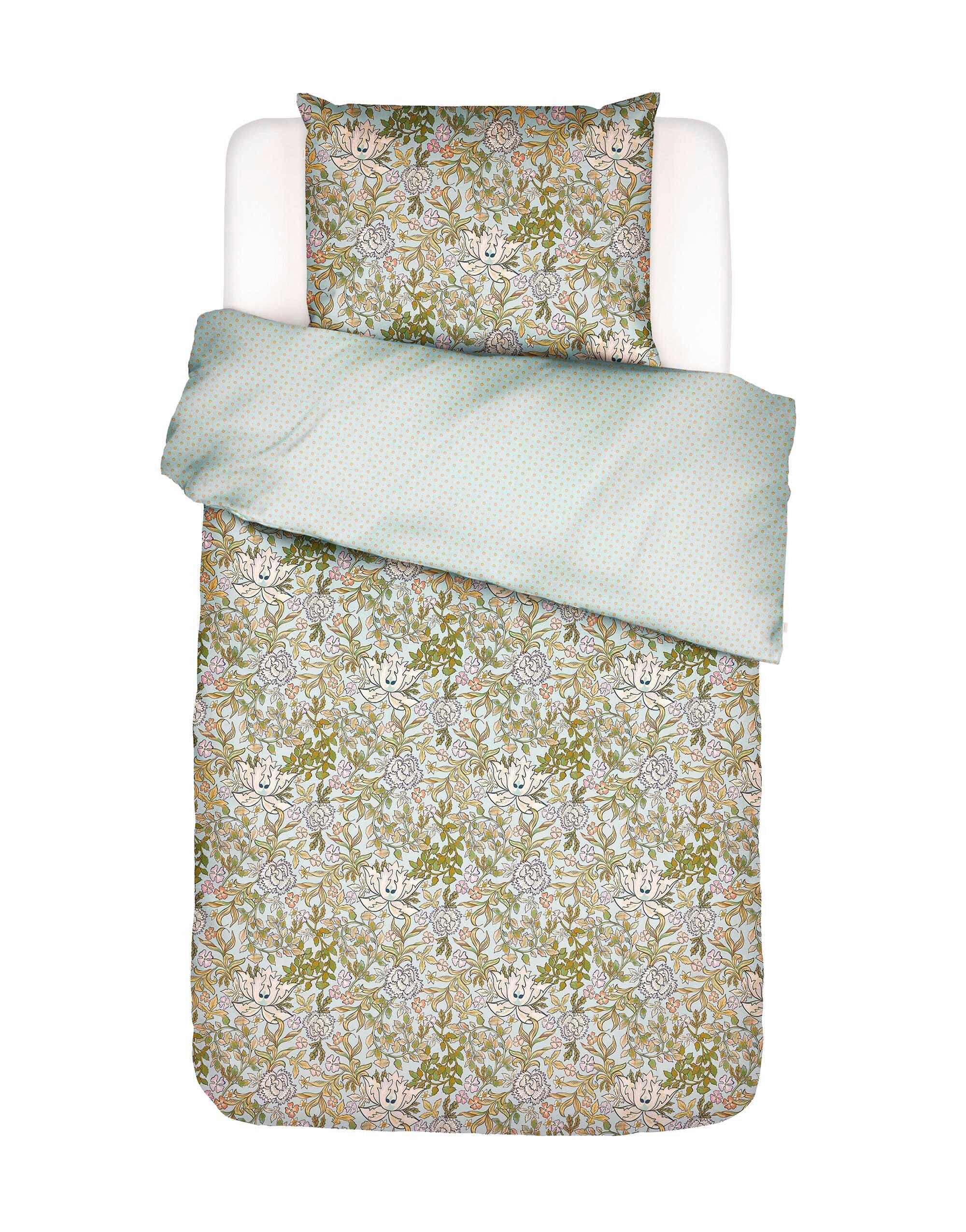 Essenza POSTEĽNÁ BIELIZEŇ, satén, modrá, 140/200 cm