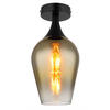 DECKENLEUCHTE  15/30 cm    - Klar/Goldfarben, Design, Glas/Metall (15/30cm) - Globo