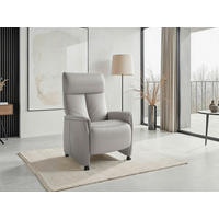 RELAXAČNÉ KRESLO, koža, svetlosivá - čierna/svetlosivá, Basics, koža/plast (76/110/84cm) - Sit & More