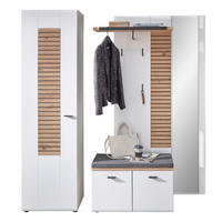 GARDEROBE  in 187/201/40 cm  - Weiss/Schwarz, Design, Glas/Holzwerkstoff (187/201/40cm) - Livetastic