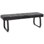 SITZBANK 140/48/45 cm Samt, Velours Anthrazit Metall  - Anthrazit, Design, Textil/Metall (140/48/45cm) - Carryhome