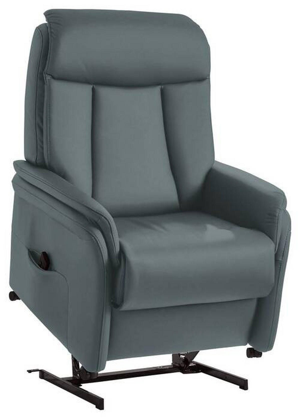 FERNSEHSESSEL in Blau, Grau  - Blau/Grau, Konventionell, Leder/Kunststoff (80/107/84cm) - Valdera