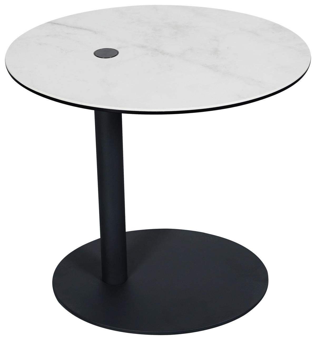BEISTELLTISCH 48/38/45-57 cm Anthrazit, Weiß oval  - Anthrazit/Weiß, Design, Glas/Keramik (48/38/45-57cm) - Dieter Knoll