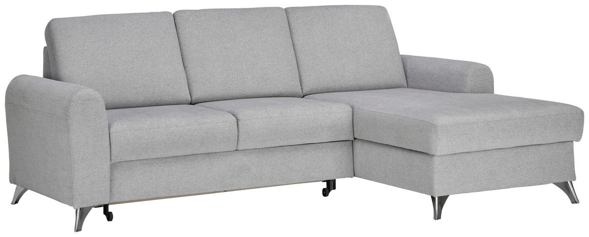 KUTNA GARNITURA tekstil  svijetlo siva   - srebrne boje/svijetlo siva, Design, tekstil/metal (244/167cm) - Cantus