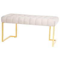 BÄNK i metall, plast taupe, guldfärgad  - taupe/guldfärgad, Design, metall/plast (47/48/100cm) - Kayoom