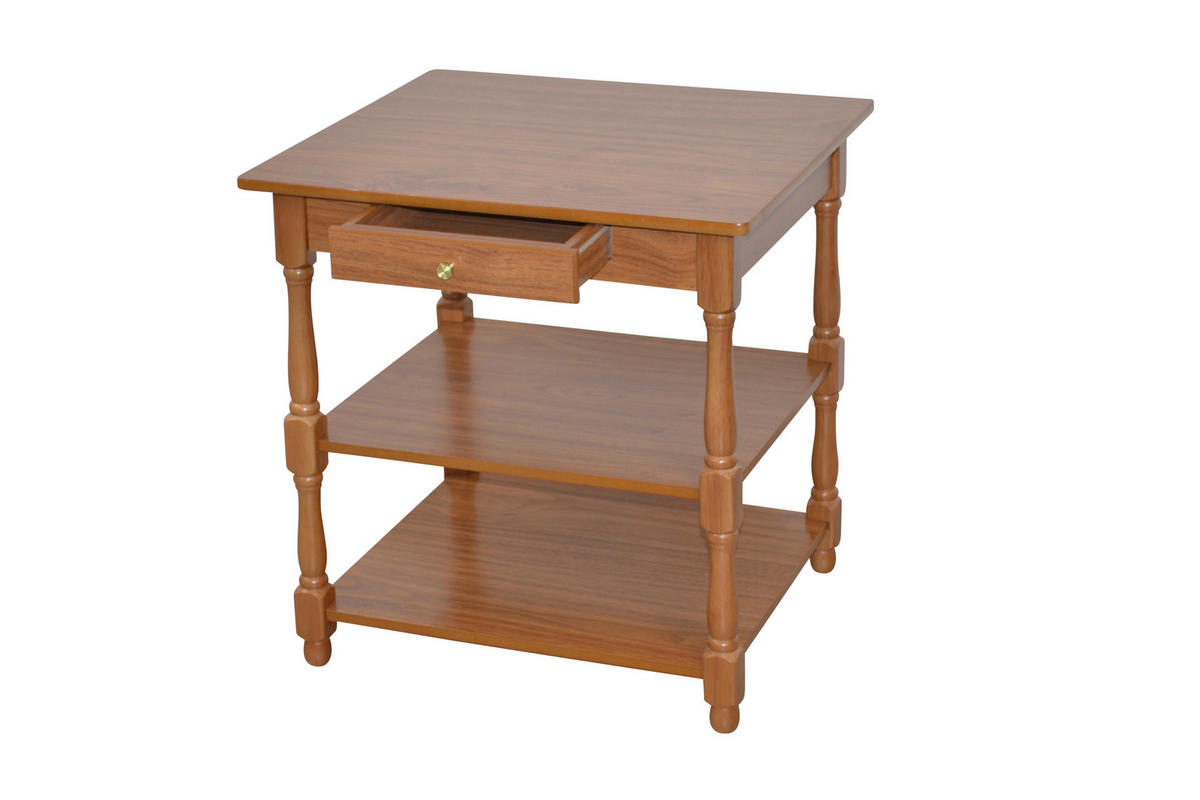 BEISTELLTISCH 48/52/54 cm Kautschukholz massiv Eichefarben rechteckig  - Eichefarben, KONVENTIONELL, Holz/Holzwerkstoff (48/52/54cm) - MID.YOU
