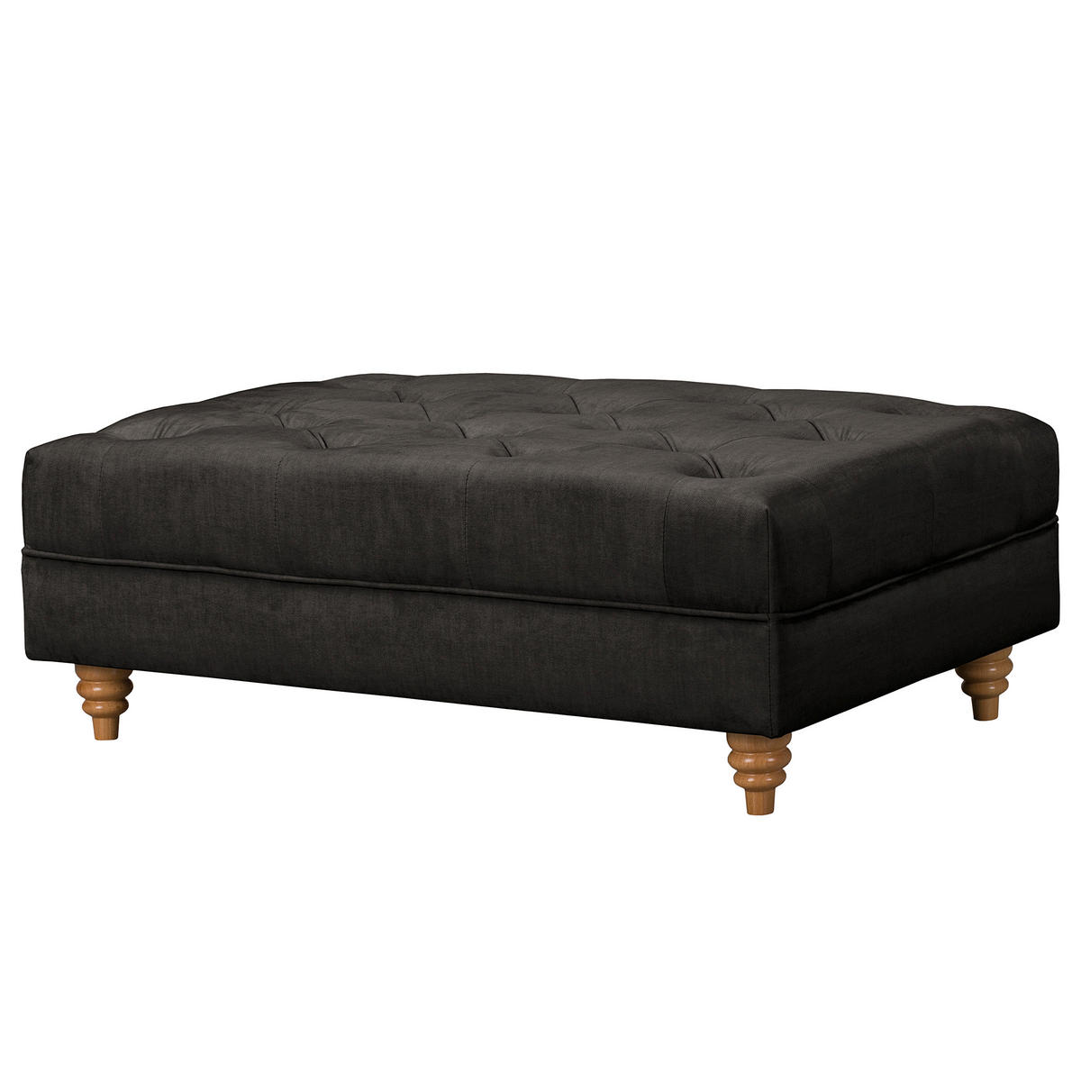 HOCKER in Textil Anthrazit  - Anthrazit/Braun, Design, Holz/Textil (96/35/62cm) - P & B