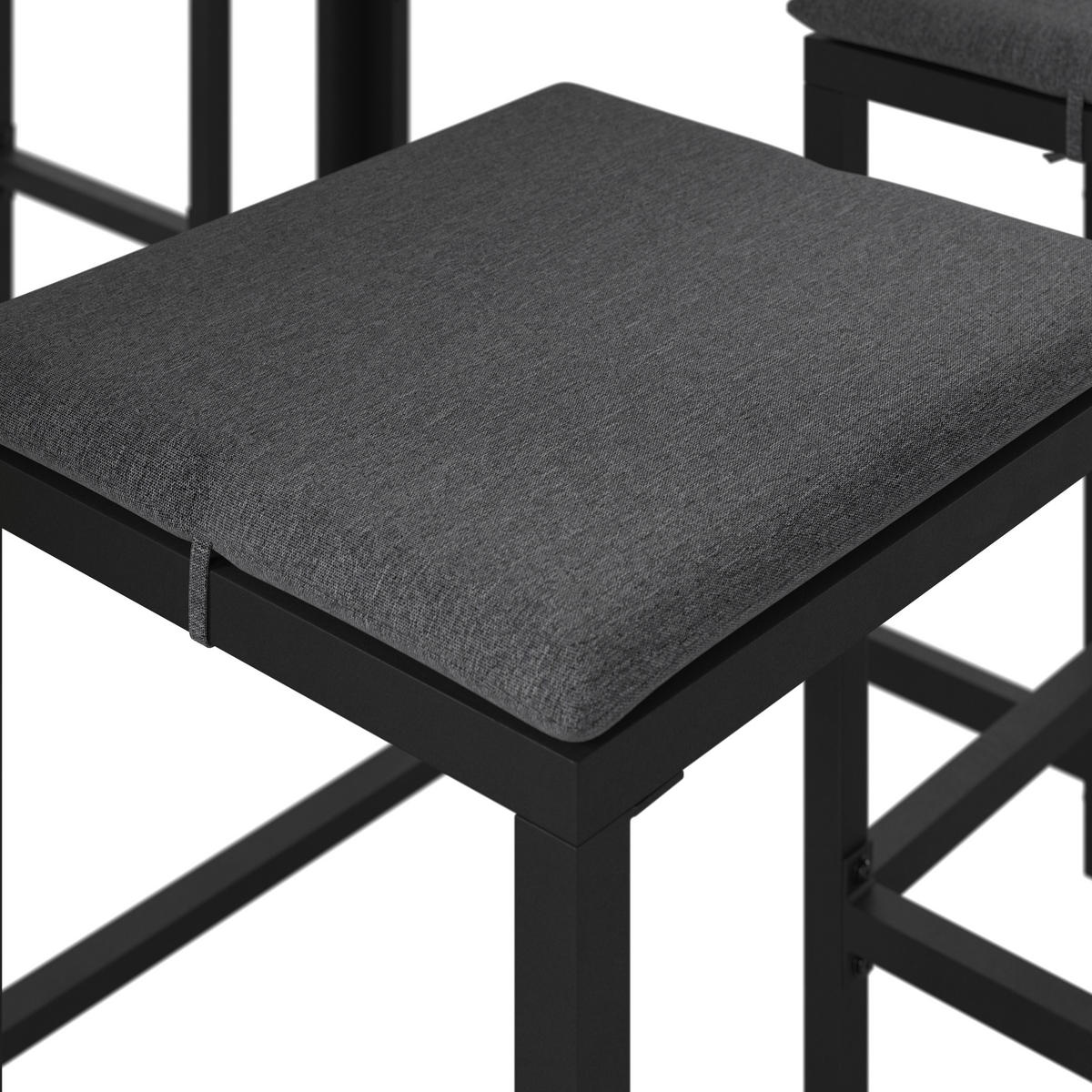 GARTENBARSET 5-teilig  - Dunkelgrau/Grau, Design, Holz/Textil (145/208/80cm) - Ambia Garden