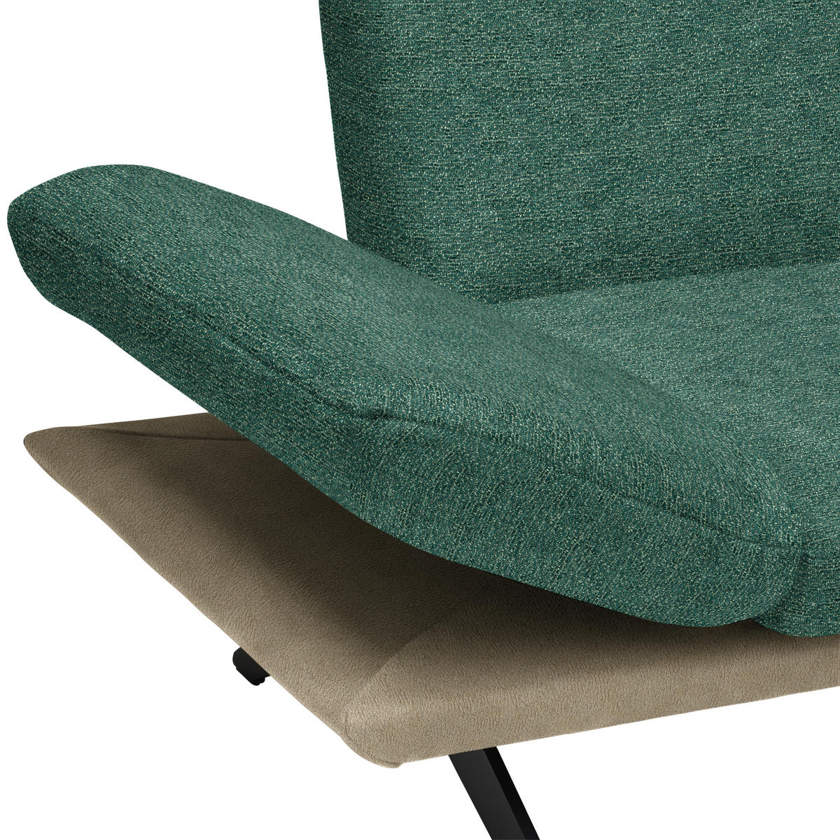 ECKSOFA  in Chenille, Flachgewebe Grün  270/239 cm  - Schwarz/Grün, Design, Textil/Metall (270/239cm) - Koinor