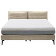 BOXSPRINGBETT  in Beige  - Beige/Schwarz, Design, Textil/Metall (200cm) - Johann Jakob