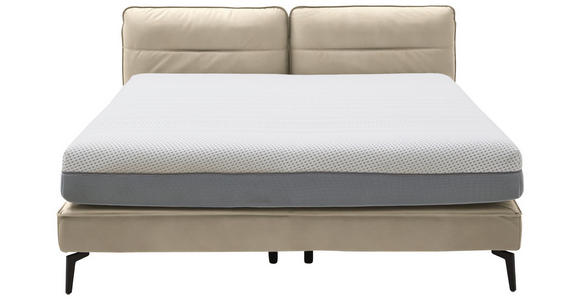 BOXSPRINGBETT 160/200 cm in Beige - Beige/Schwarz, Design, Textil/Metall (160/200cm) - Johann Jakob