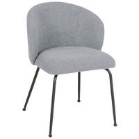 STOL järn bouclé  - svart/grå, Design, metall/textil (57/79/59cm) - Xora