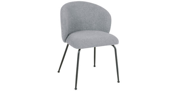 STUHL  Beinauswahl, Stoffauswahl Bouclé  - Schwarz/Grau, Design, Textil/Metall (57/79/59cm) - Xora