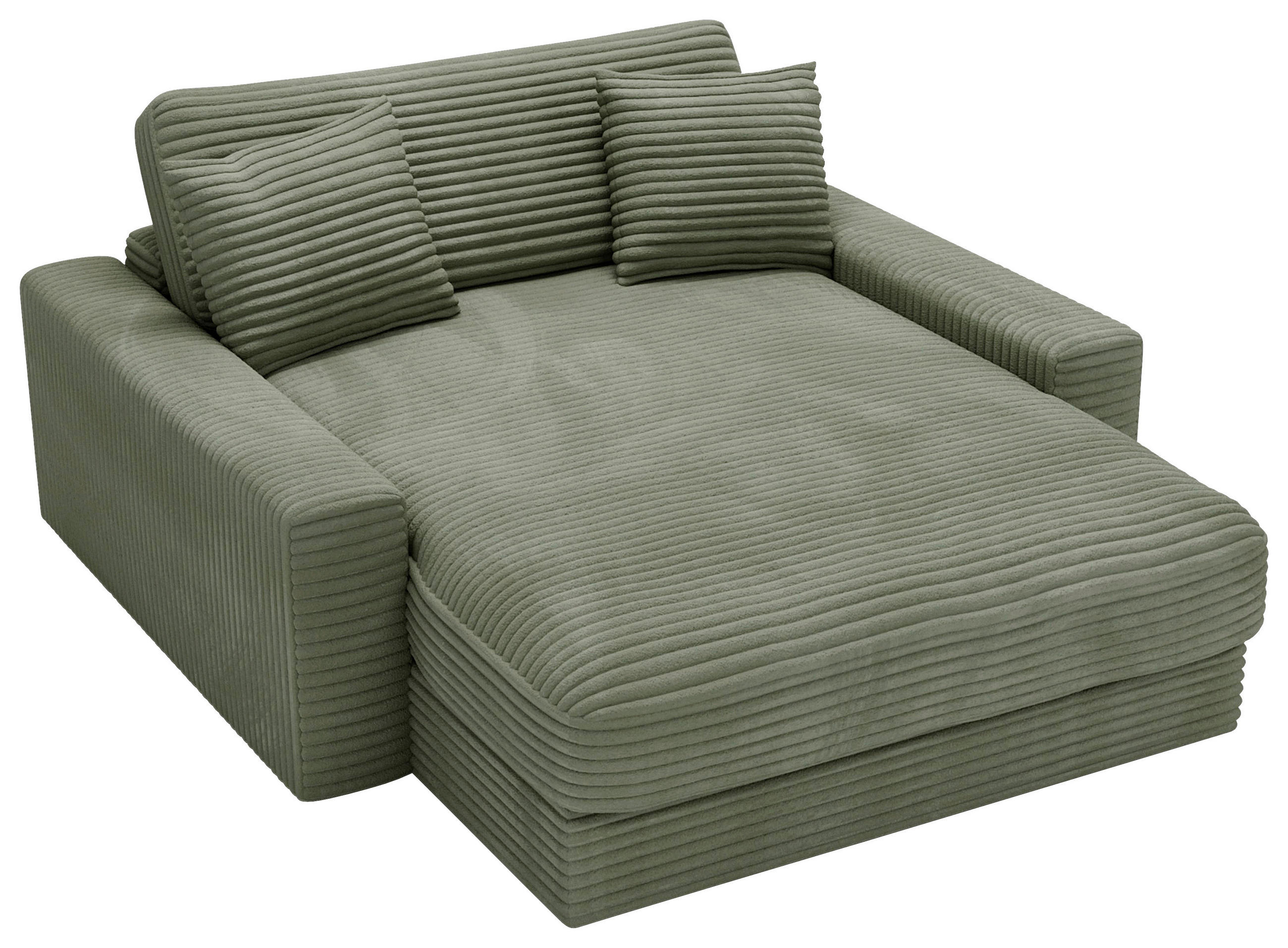 XXL-SESSEL Cord Olivgrün    - Schwarz/Olivgrün, MODERN, Kunststoff/Textil (160/87/190cm) - Carryhome
