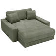 XXL-SESSEL Cord Olivgrün    - Schwarz/Olivgrün, MODERN, Kunststoff/Textil (160/87/190cm) - Carryhome