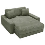 XXL-SESSEL Cord Olivgrün    - Schwarz/Olivgrün, MODERN, Kunststoff/Textil (160/87/190cm) - Carryhome