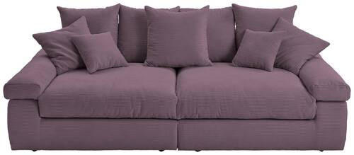 BIGSOFA Cord Lila  - Lila/Schwarz, Design, Kunststoff/Textil (260/90/140cm) - Ambia Home