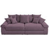BIGSOFA Cord Lila  - Lila/Schwarz, Design, Kunststoff/Textil (260/90/140cm) - Ambia Home