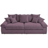 BIGSOFA Cord Lila  - Lila/Schwarz, Design, Kunststoff/Textil (260/90/140cm) - Ambia Home
