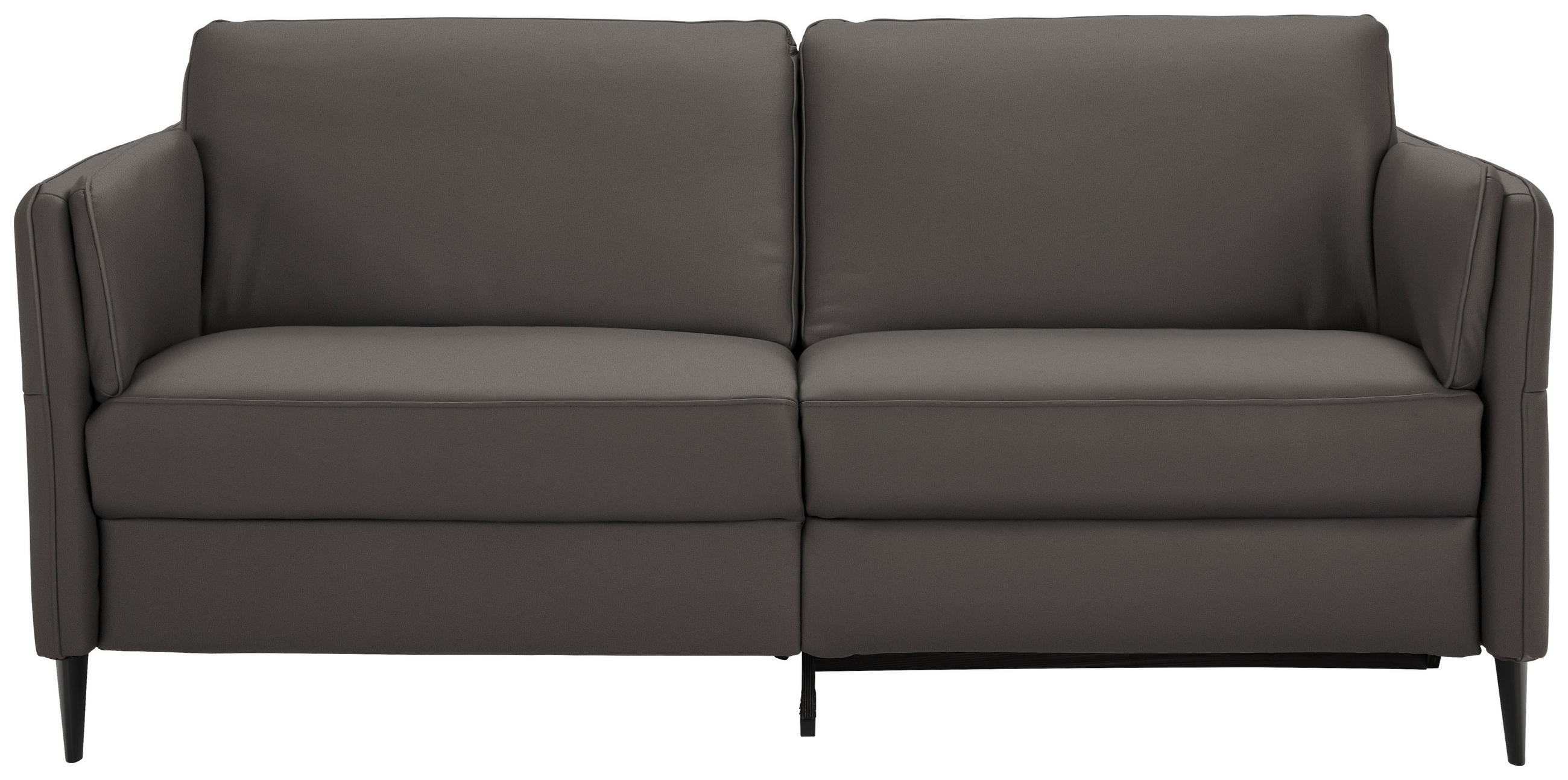 3-SITZER-SOFA in Echtleder Mokka  - Schwarz/Mokka, Design, Leder/Metall (190/84/99cm) - Dieter Knoll