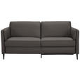 3-SITZER-SOFA in Leder Mokka  - Schwarz/Mokka, Design, Leder/Metall (190/84/99cm) - Dieter Knoll