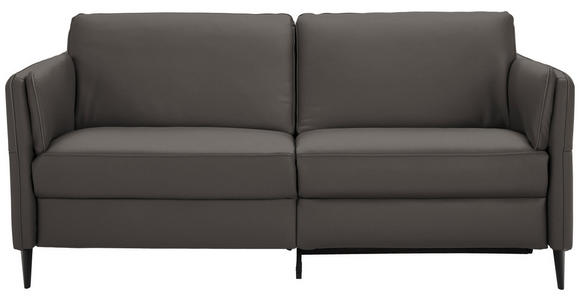 3-SITZER-SOFA in Leder Mokka  - Schwarz/Mokka, Design, Leder/Metall (190/84/99cm) - Dieter Knoll