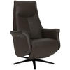 RELAXSESSEL Lederlook Echtleder    - Schwarz/Braun, Design, Leder/Holz (79/110/83cm) - Livetastic