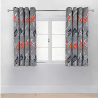 OTROŠKA ZAVESA  pol prosojno   183/168 cm  - rdeča/siva, Basics, tekstil (183/168cm)