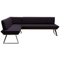 ECKBANK 163/203 cm  in Schwarz, Eichefarben  - Eichefarben/Schwarz, Design, Holz/Textil (163/203cm) - Voleo
