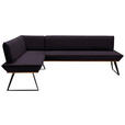 ECKBANK 163/203 cm  in Schwarz, Eichefarben  - Eichefarben/Schwarz, Design, Holz/Textil (163/203cm) - Voleo
