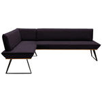 ECKBANK 163/243 cm  in Schwarz, Eichefarben  - Eichefarben/Schwarz, Design, Holz/Textil (163/243cm) - Voleo