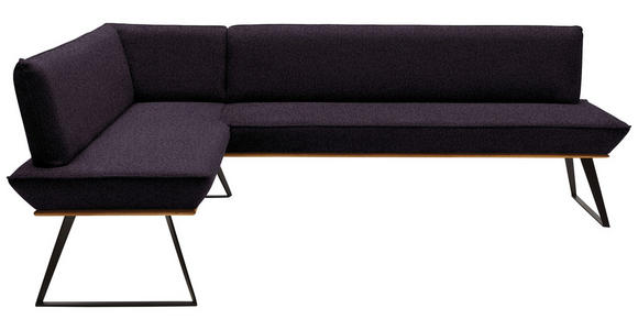 ECKBANK 163/223 cm in Schwarz, Eichefarben - Eichefarben/Schwarz, Design, Holz/Textil (163/223cm) - Voleo