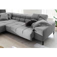 ECKSOFA inkl. Sitzvorzug in Cord Dunkelgrau  - Dunkelgrau/Schwarz, Design, Textil/Metall (216/321cm) - Hom`in