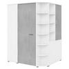 BEGEHBARER ECKSCHRANK Grau, Weiß 124/199/148 cm  - Alufarben/Weiß, KONVENTIONELL, Holzwerkstoff/Kunststoff (124/199/148cm) - Boxxx