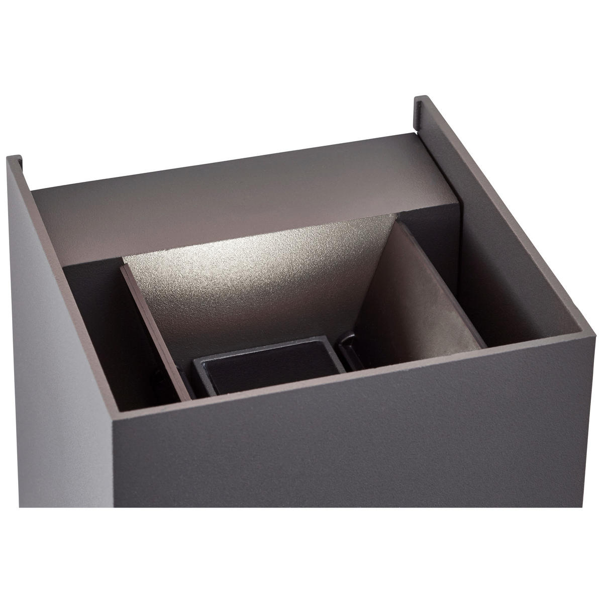 WANDLEUCHTE Hilly   - Dunkelgrau, Basics, Glas/Metall (10/10/10cm) - Brilliant