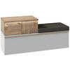 GARDEROBENBANK  in 128/62/42,9 cm  - Wildeiche/Graphitfarben, Design, Holz/Holzwerkstoff (128/62/42,9cm) - Voglauer