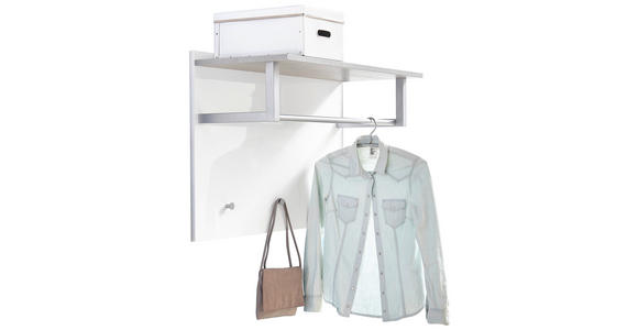 GARDEROBENPANEEL in 90/60/35 cm - Weiß/Grau, Design, Holzwerkstoff/Metall (90/60/35cm) - Carryhome
