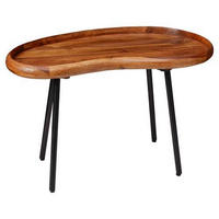 COUCHTISCH Sheesham massiv 71/40/42 cm Freiform Sheeshamfarben  - Sheeshamfarben/Schwarz, Design, Holz/Metall (71/40/42cm) - MID.YOU