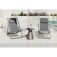 OPALOVACÍ LEHÁTKO kov, textil - tmavě šedá, Moderní, kov/textil (104/79/57cm) - Ambia Garden